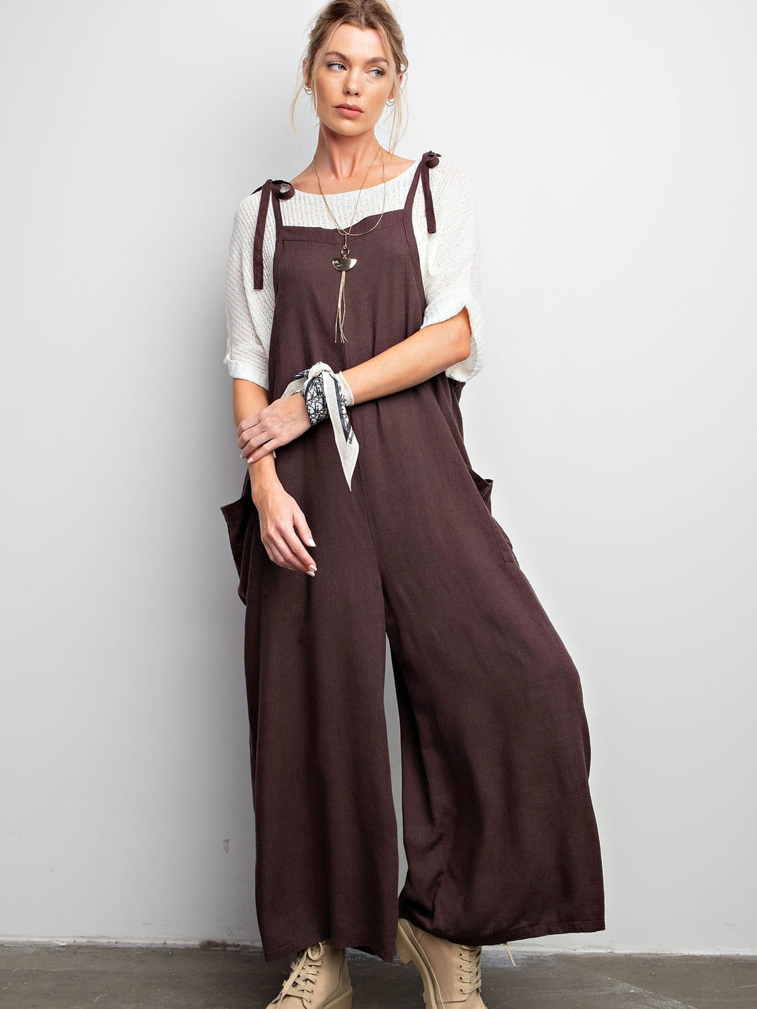 Linen Tie Jumpsuit