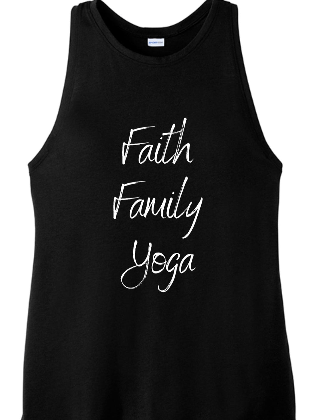 Custom Faith Family Yoga Black Tank